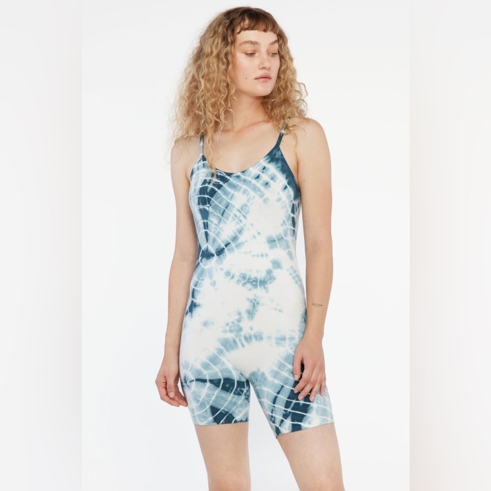 LACAUSA x Anthropologie Luna Unitard Bodysuit Pacific Swirl